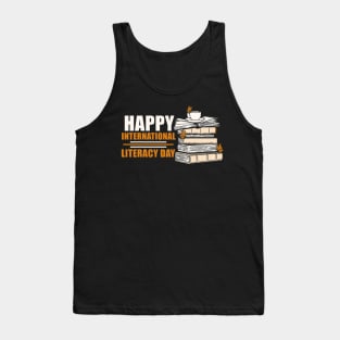 Happy International Literacy Day Book Lover Reading Tank Top